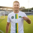 Brazil Flag Stripe Football Jersey