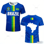 Brazil Flag Stripe Football Jersey
