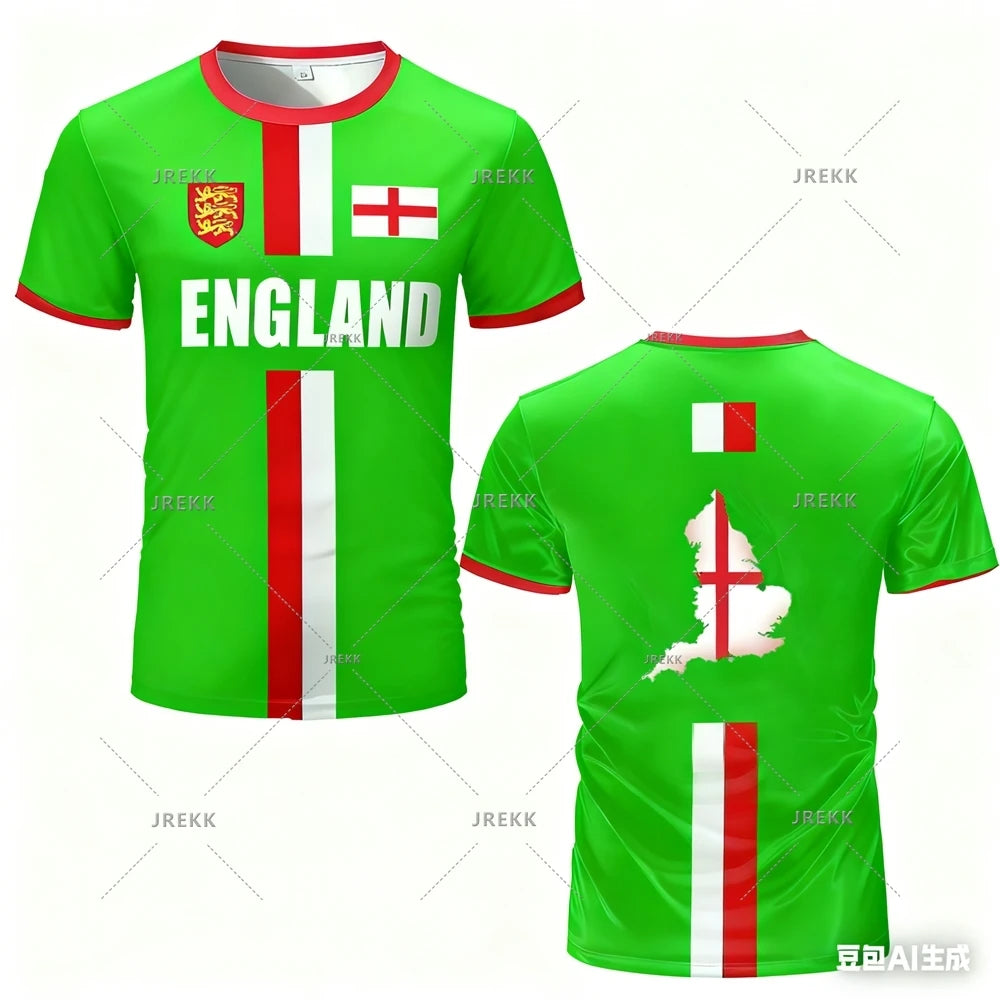 England Football Jersey – Oversized Quick-Dry Soccer T-Shirt for Men