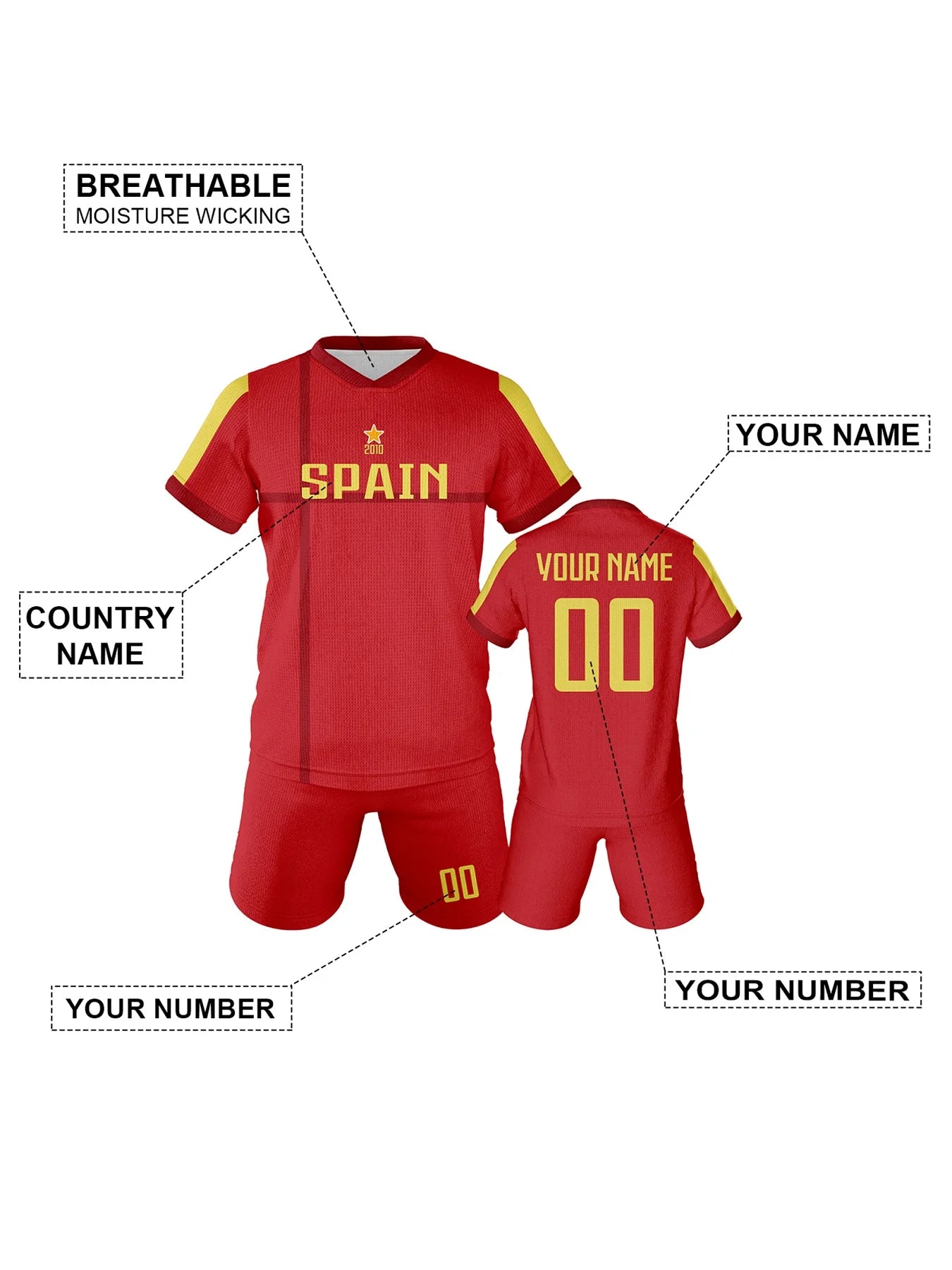 Custom Spain Kids Soccer Training Set