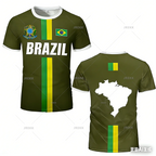 Brazil Flag Stripe Football Jersey