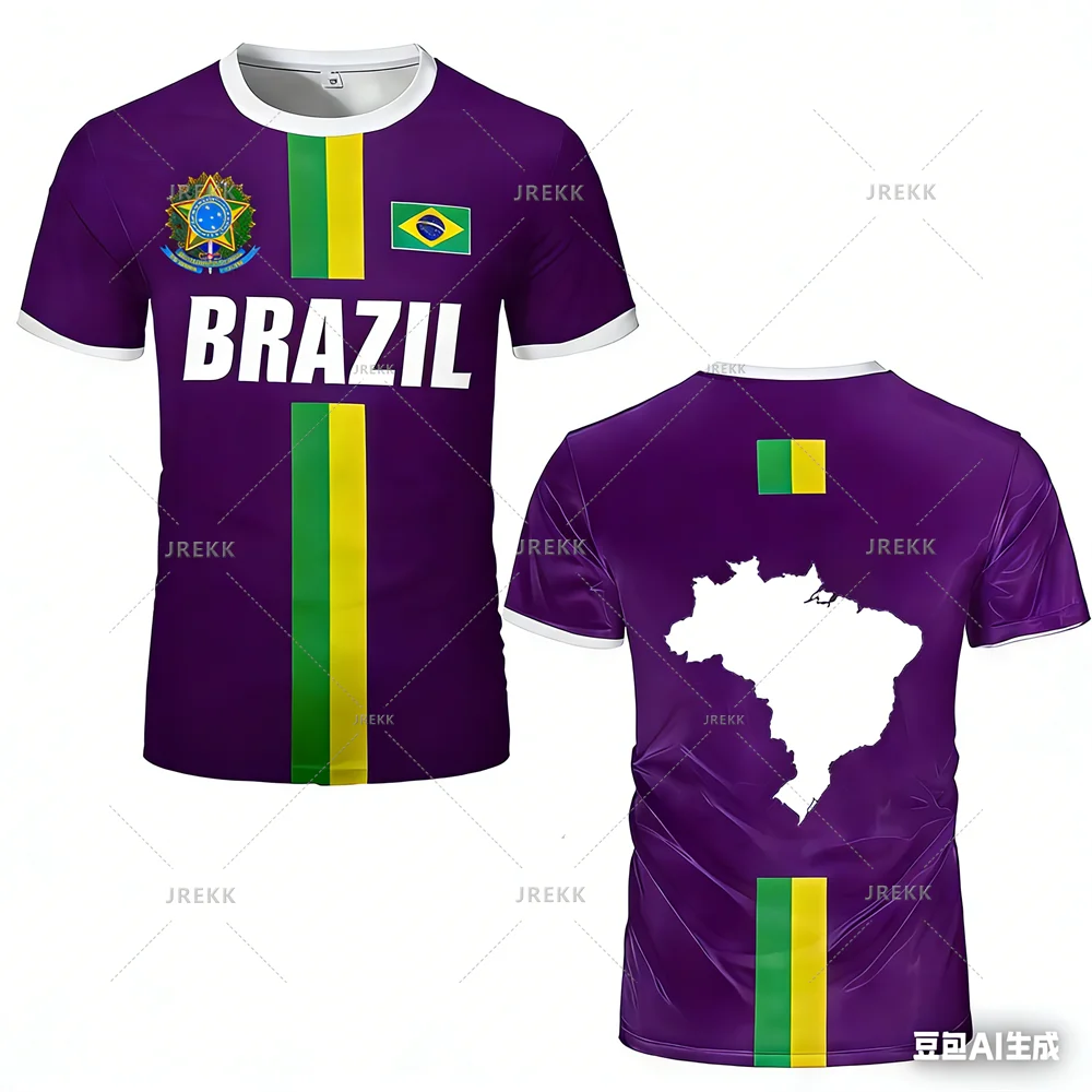 Brazil Flag Stripe Football Training Jersey – Quick-Dry Sports T-Shirt for Men