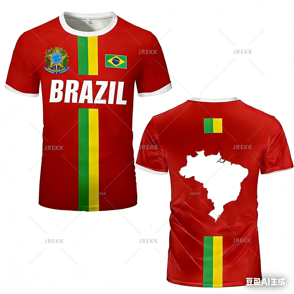 Brazil Flag Stripe Football Training Jersey – Quick-Dry Sports T-Shirt for Men