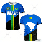 Brazil Flag Stripe Football Jersey